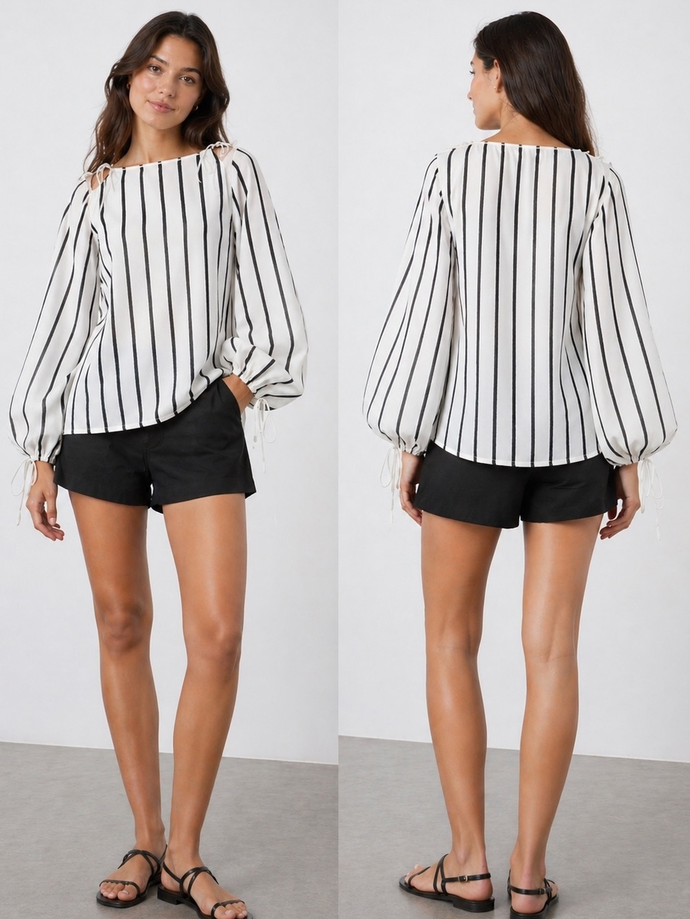 See By Chloe Balloon Sleeve Tie Blouse